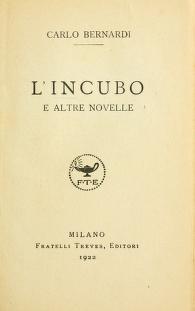 I Incubo E Altre Novelle Bernardi Carlo 1892 Free Download Borrow And Streaming Internet Archive
